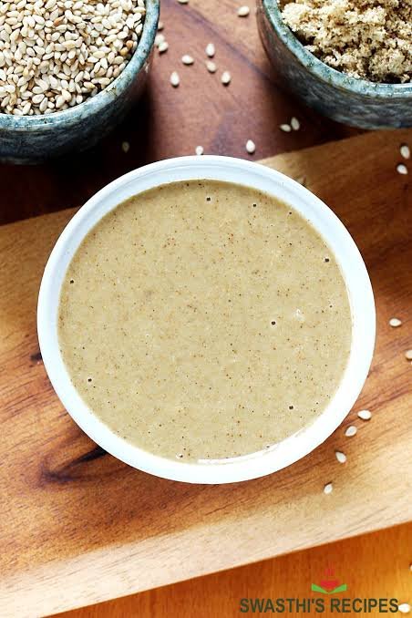 Sesame seeds and tahina ingredients