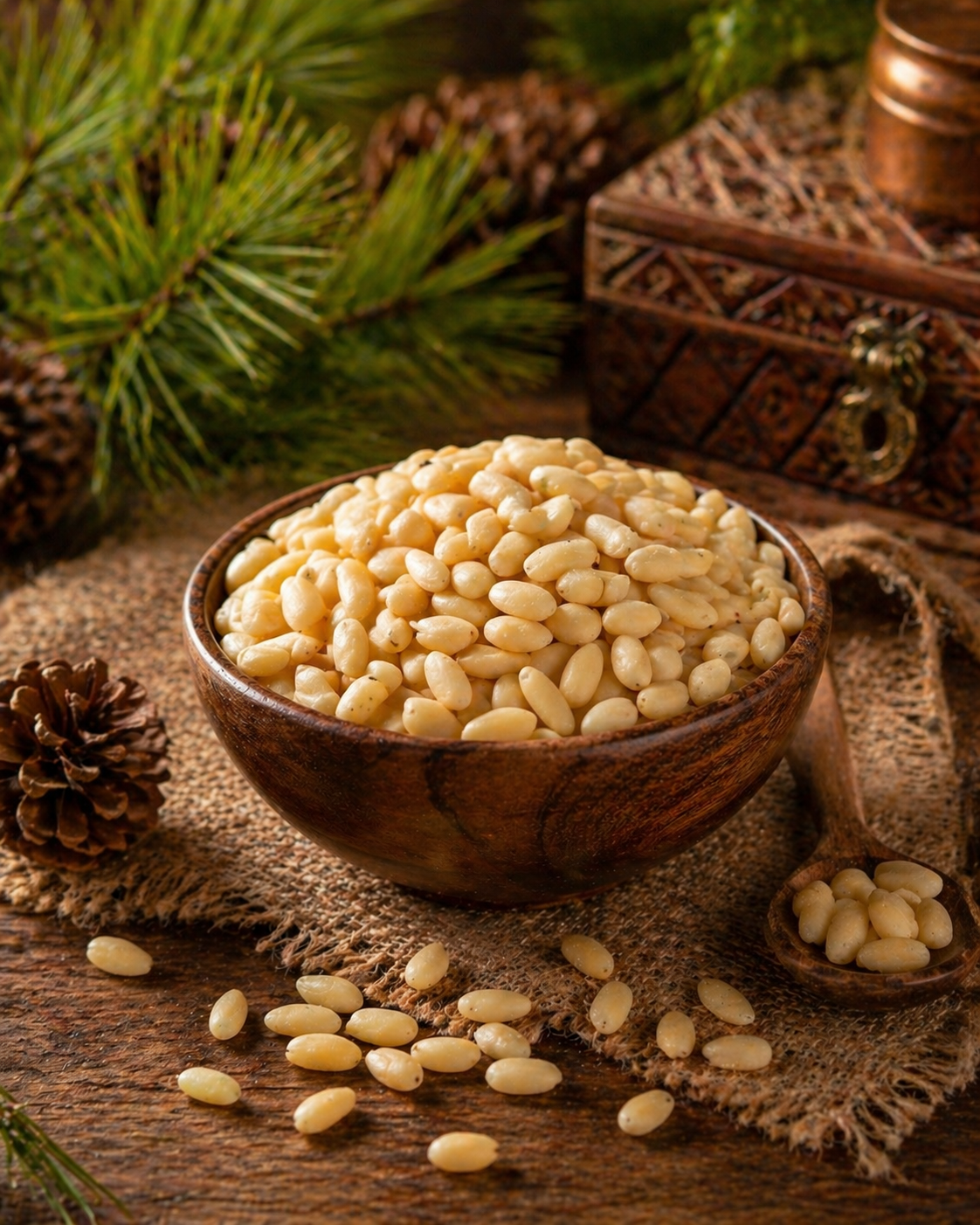 Premium pine nuts and natural ingredients
